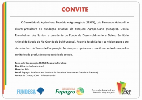 Assinatura do Termo de Cooperação será às 16h.