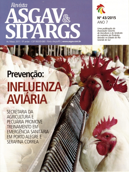 capa da revista mostrando galinhas em um aviário