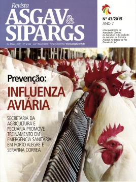 capa da revista mostrando galinhas em um aviário
